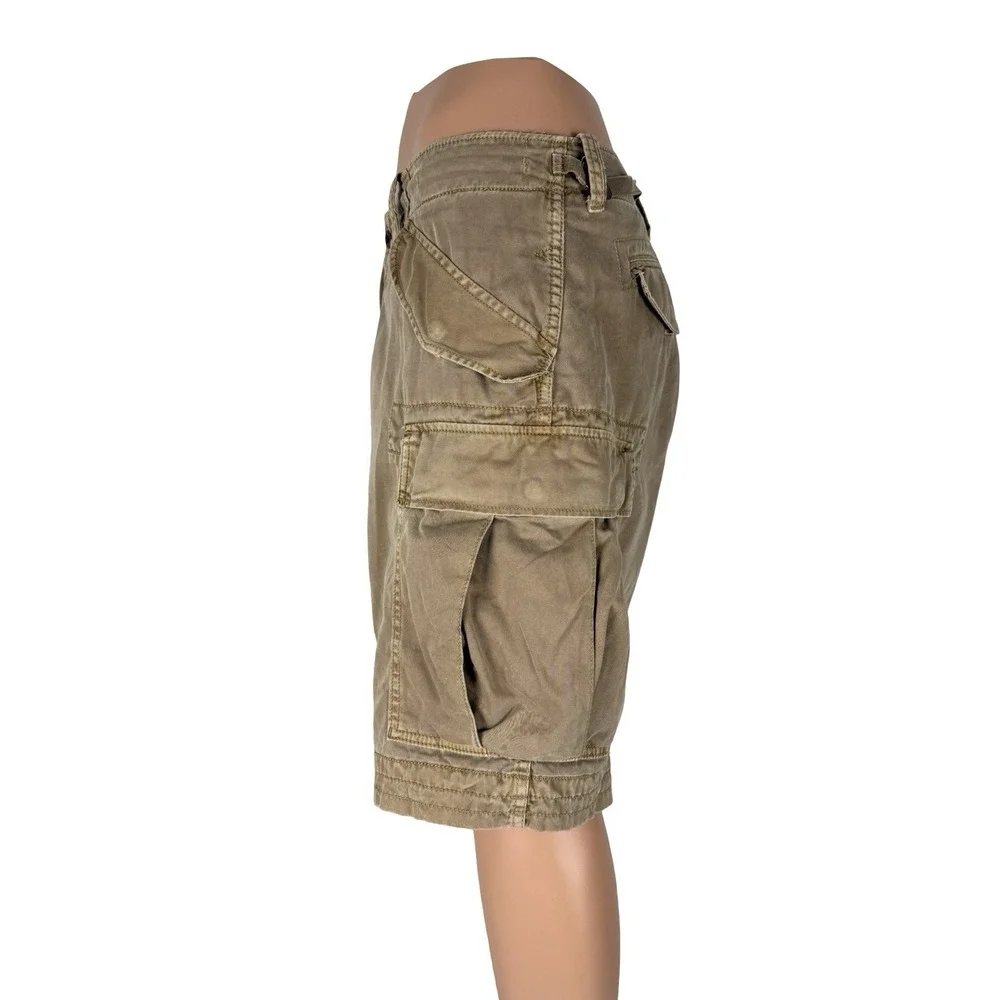 Polo Ralph Lauren Mens 38 Cargo Shorts Brown Distressed Rustic Vintage Cotton